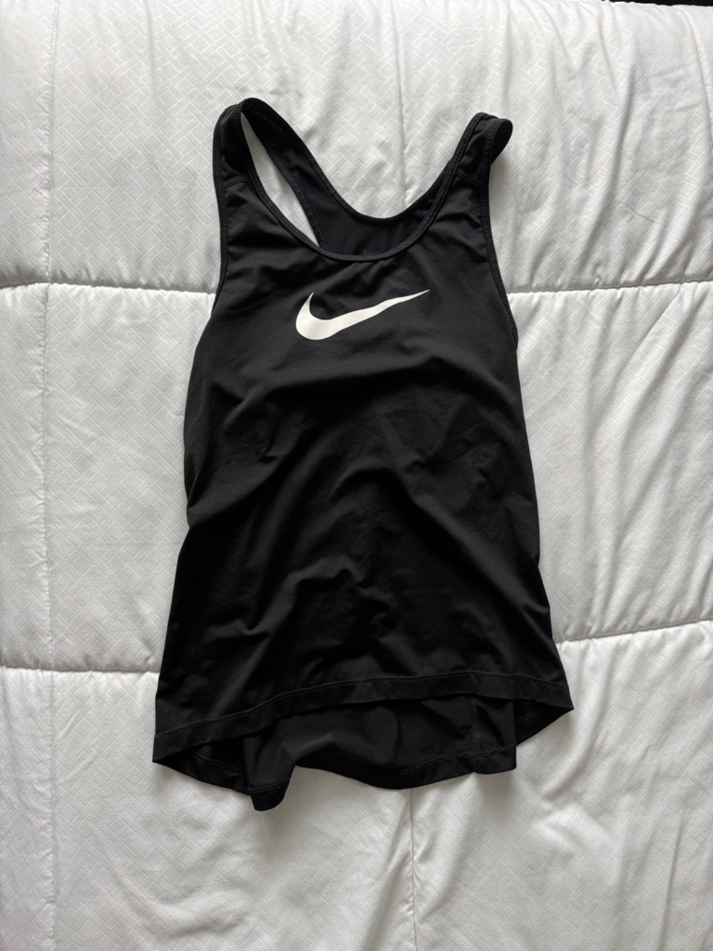 Nike Black Racerback Tank with White Swoosh